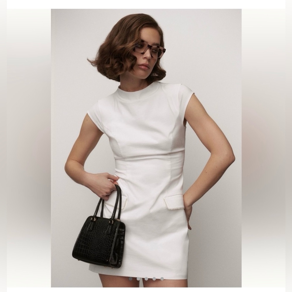 BHLDN Chic White Mini Dress